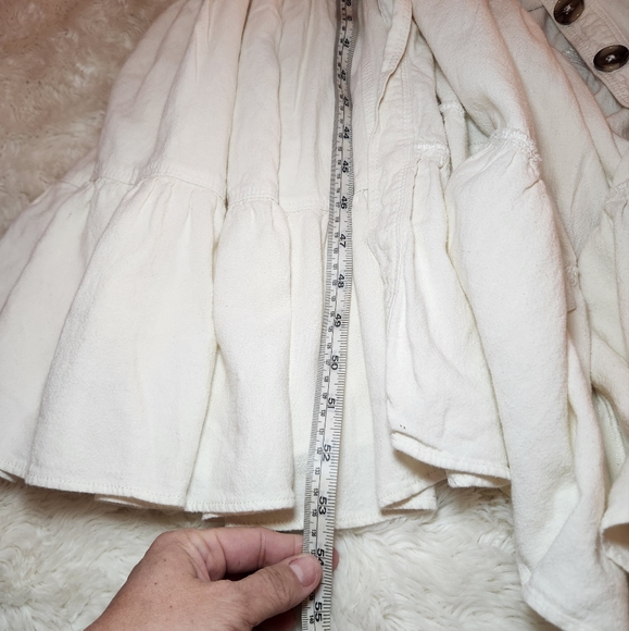 Free People Catch the Breeze Dressbiff White Size Small Linen Blend - Picture 15 of 15